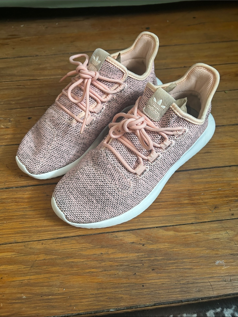 adidas Pink Knit Lace-Up Sneakers
